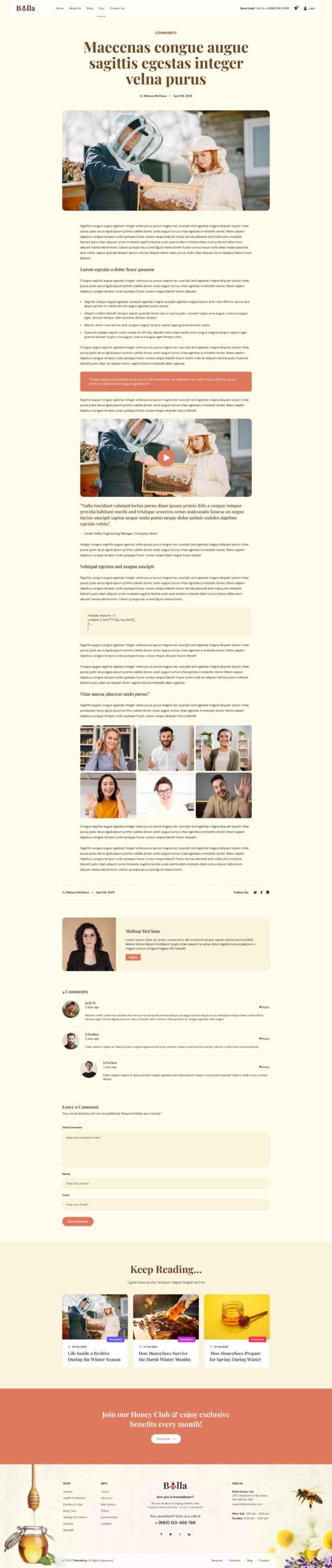 Bolla – Beekeeping and Honey Shop Website